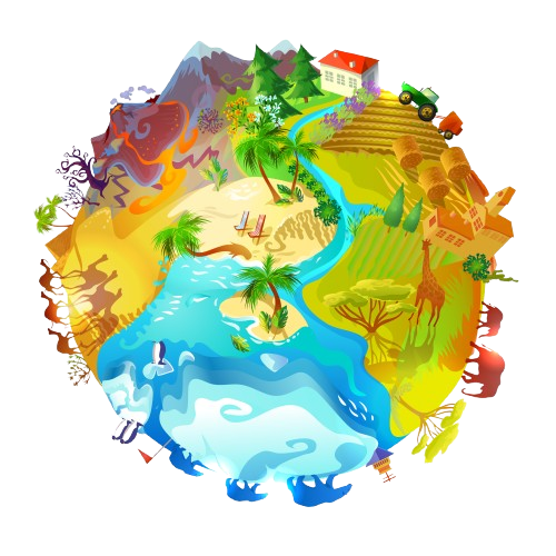 Children working with a globe