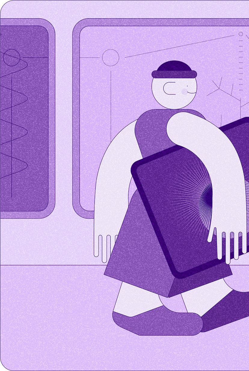 Illustration of a person carrying data